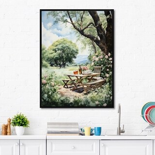 Designart "Food Picnics Tranquil Retreat III" Meals & Picnics Framed